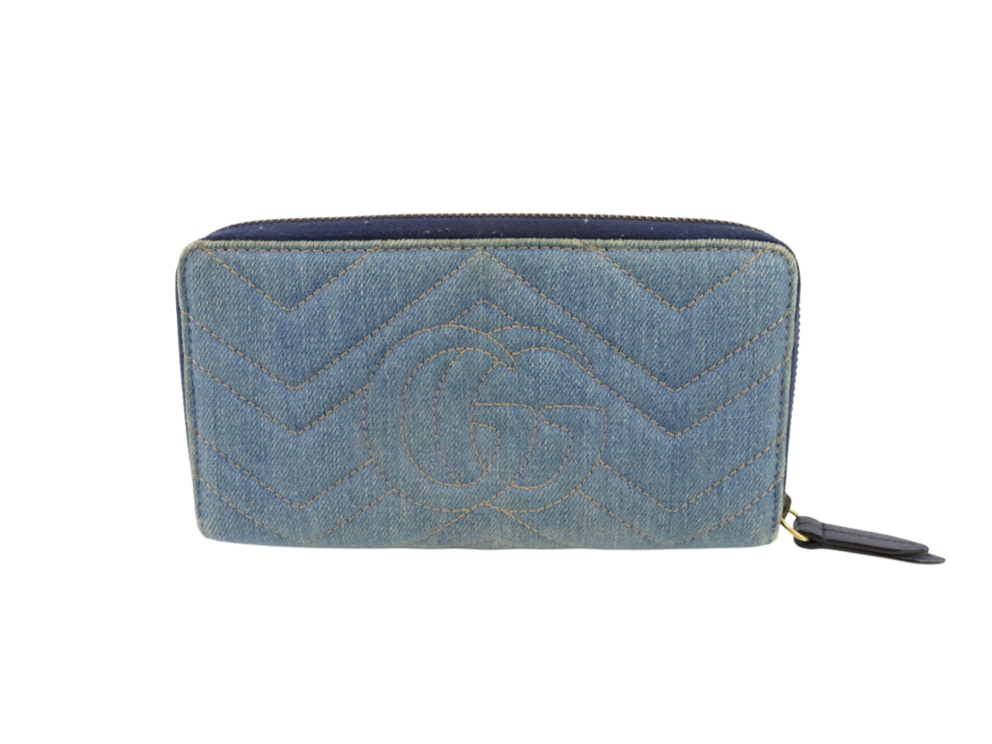 Gucci GG Marmont Denim pearl wallet