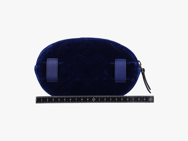 Gucci GG Marmont Blue Velour belt bag