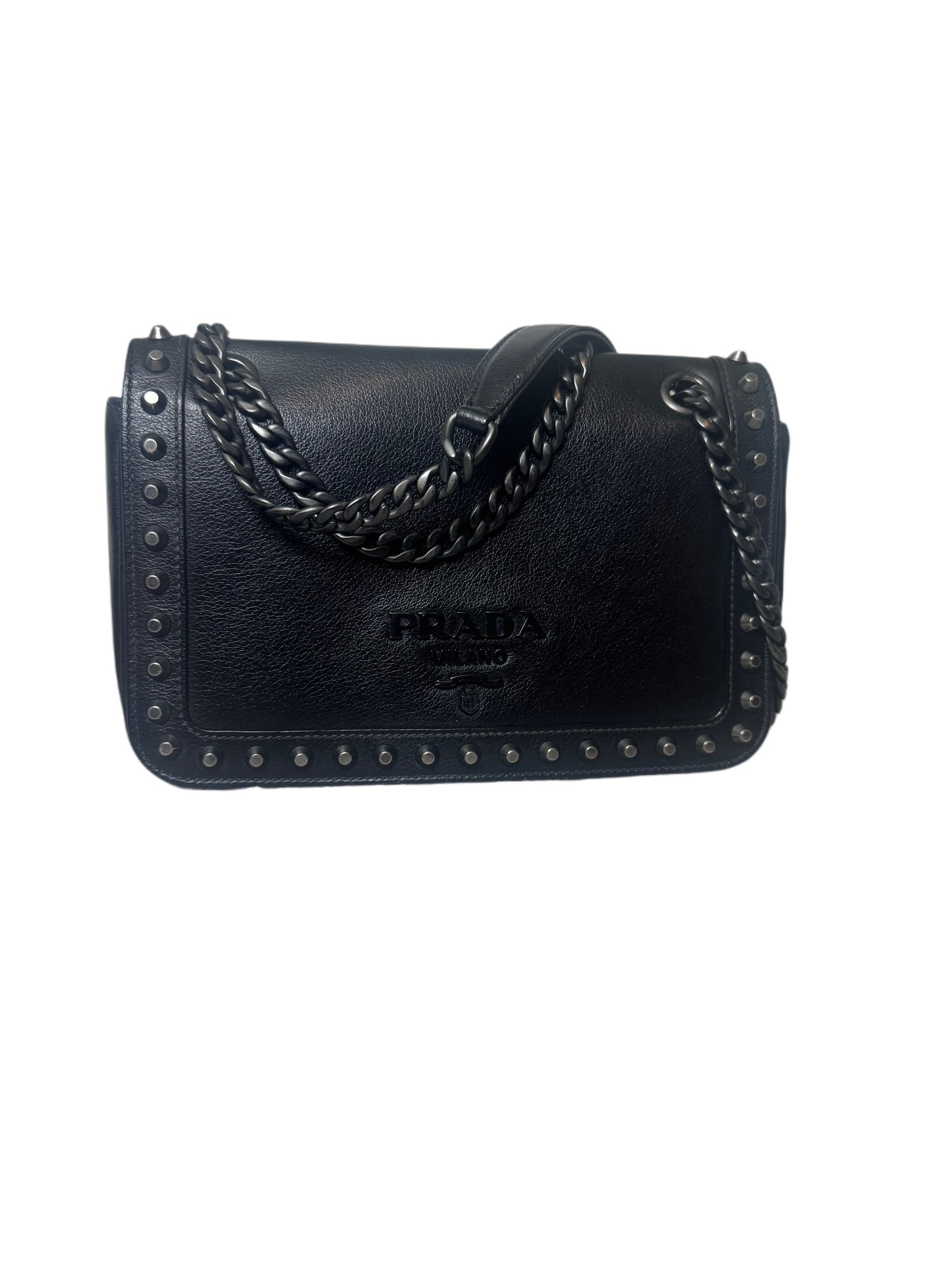 Prada Studded Glace Shoulder bag