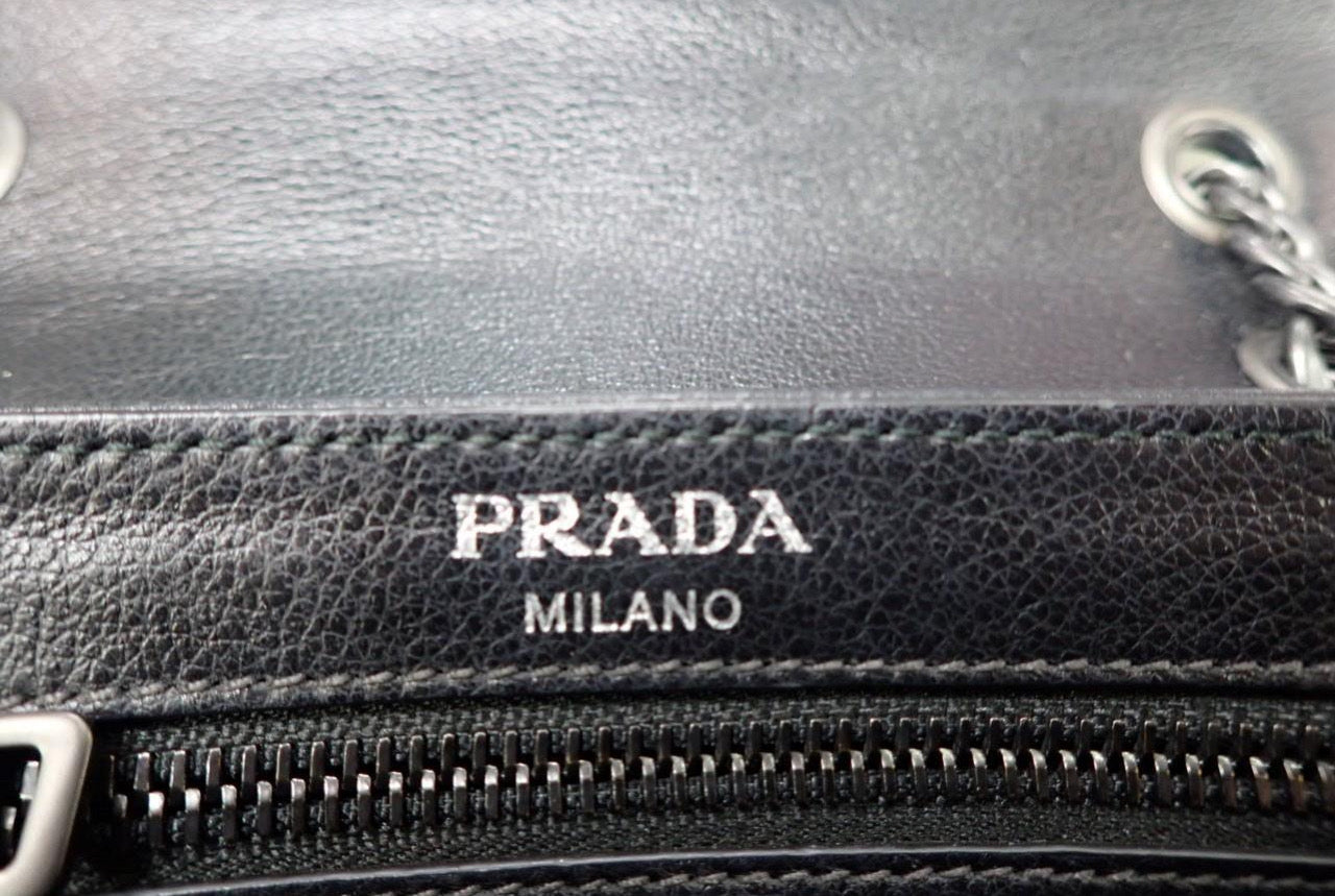 Prada Studded Glace Shoulder bag