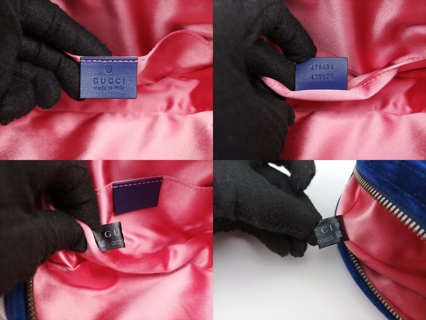 Gucci GG Marmont Blue Velour belt bag