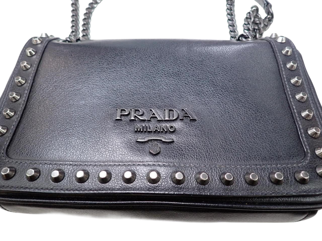 Prada Studded Glace Shoulder bag