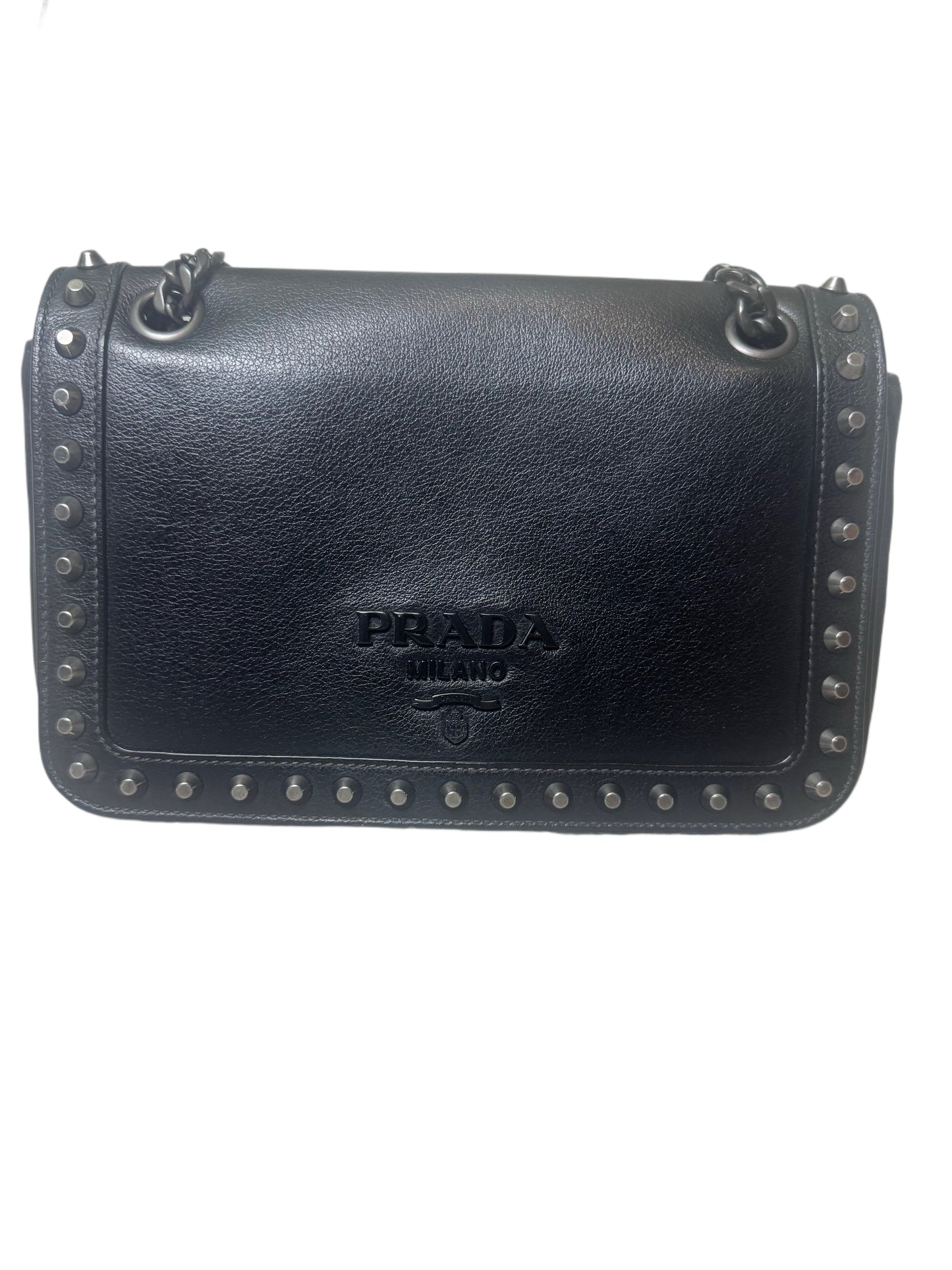 Prada Studded Glace Shoulder bag