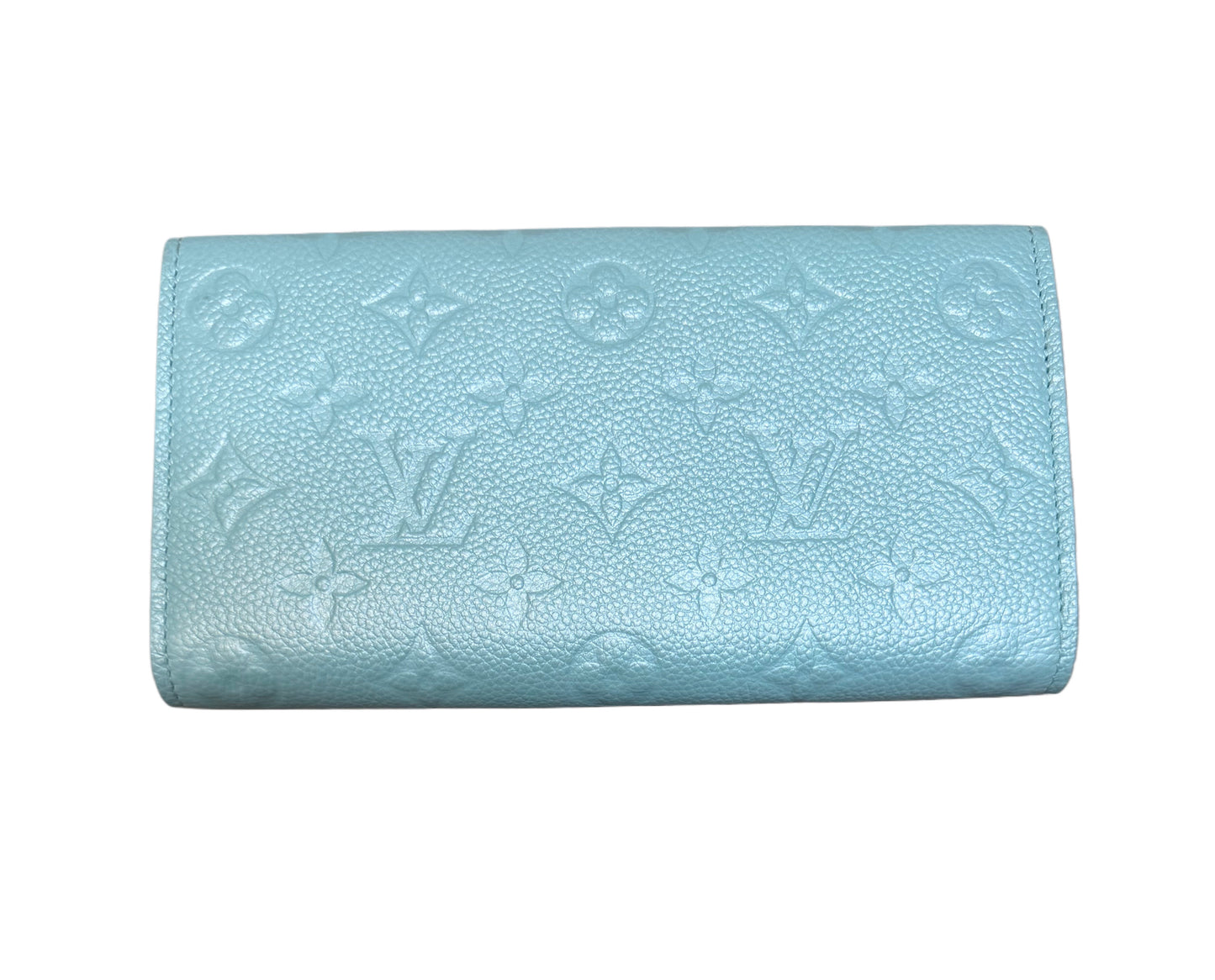 Louis Vuitton Monogram Empreinte Sarah Pearly Lagoon Turquoise Wallet